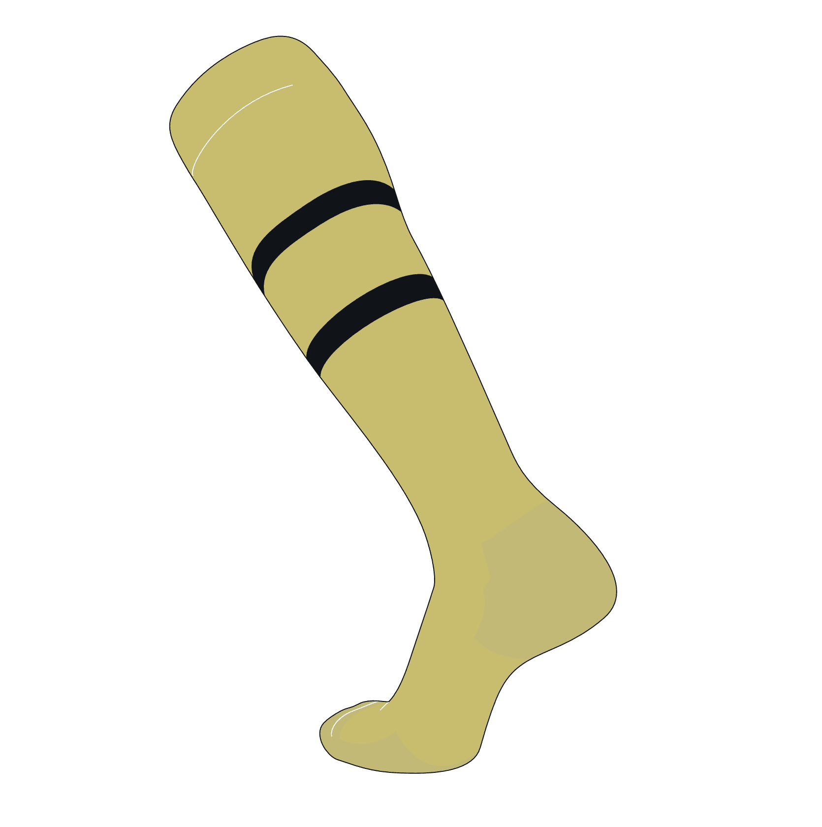 TCK Elite Baseball Football Knee High Striped Socks (I) Vegas Gold