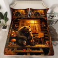 thumbnail image 2 of Manfei Cute Jungle Bear Queen Sheet Sets,Rustic Mushroom Maples Flat Sheet,Country Farmhouse Cabin Queen Fitted Sheet For Girls Boys,Luxury Bedroom Decor,4-Piece, 2 of 7