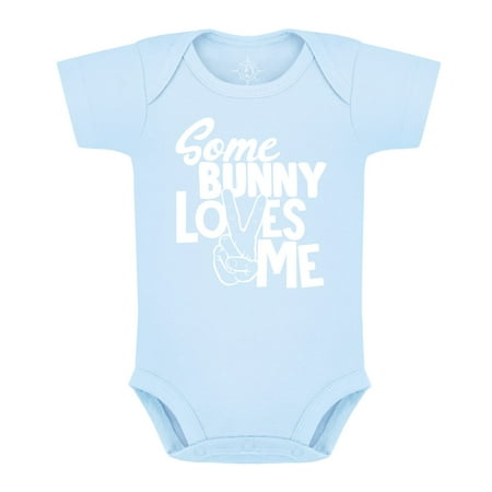 

Creative Knitwear Easter Baby Bodysuit - Some Bunny Loves Me - Light Blue - 12 Months