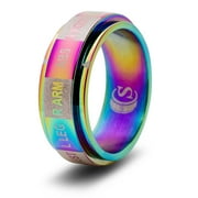 CritSuccess Hit Location Dice Ring Body Parts Spinner (Size 14.5 - Stainless Steel - Rainbow)