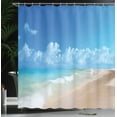 thumbnail image 4 of Ambesonne Hawaiian Shower Curtain, Tropical Ocean Waves, 69"Wx84"L, Blue Turquoise, 4 of 5