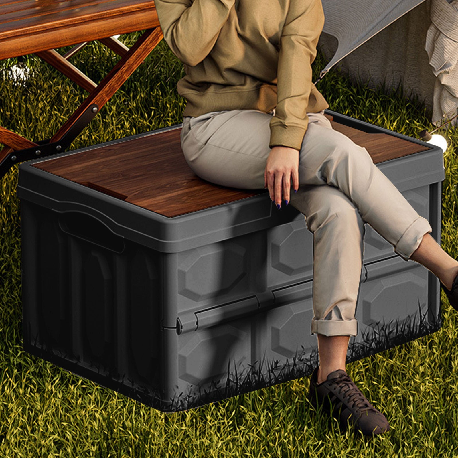 Collapsible Storage Bins Box with Lids and Handle, 20L Portable