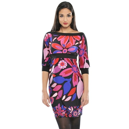 

OLIAN Maternity Women s Black Floral Print Off The Shoulder Dress