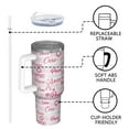 thumbnail image 4 of Pink Breast Cancer and Love Tumbler with Handle and Lid,40oz Double Wall Vacuum Insulated Tumbler,Cups Gift for Women and Men, 4 of 7