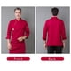 thumbnail image 5 of Botones de chef de la chef de la manga larga del invierno del invierno con los bolsillos delanteros camisas para hombres Trajes profesionales para el restaurante rojo 4xl kenally LF000332-24, 5 of 7