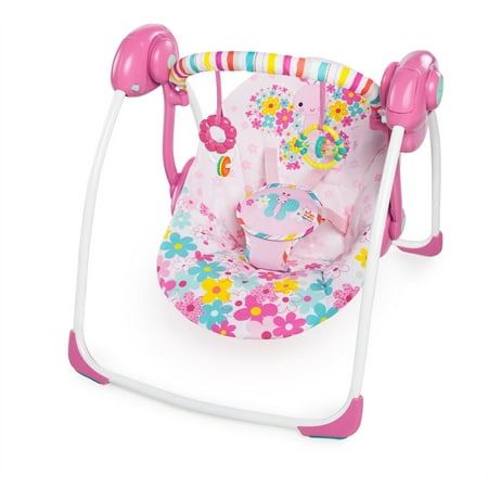 Bright Starts Pretty In Pink Butterfly Cutouts Portable Swing