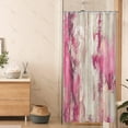 thumbnail image 5 of Pink Abstract Shower Curtains Beige Grey Brushstroke Shower Curtain Boho Ombre Minimalist Chic Art Bath Curtain for Bathroom Tan Mustard Orange Fabric Restroom Bathtub Curtain with 12 Hooks, 72X72in, 5 of 5