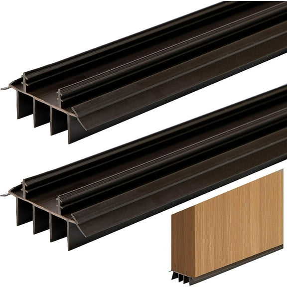 2 Pcs 36 Inch Vinyl Replacement Door Bottom,Replacement Door Bottom with Vinyl Fins,Vinyl Replacement Under Door Seal for Weather Stripping Door Insulation