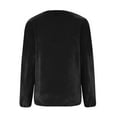 thumbnail image 4 of Olyvenn Puff Sleeve Shirts for Women Dressy Velvet Tops Elegant Long Sleeve Velour Blouses Casual Crewneck Work Shirt Black L, 4 of 5