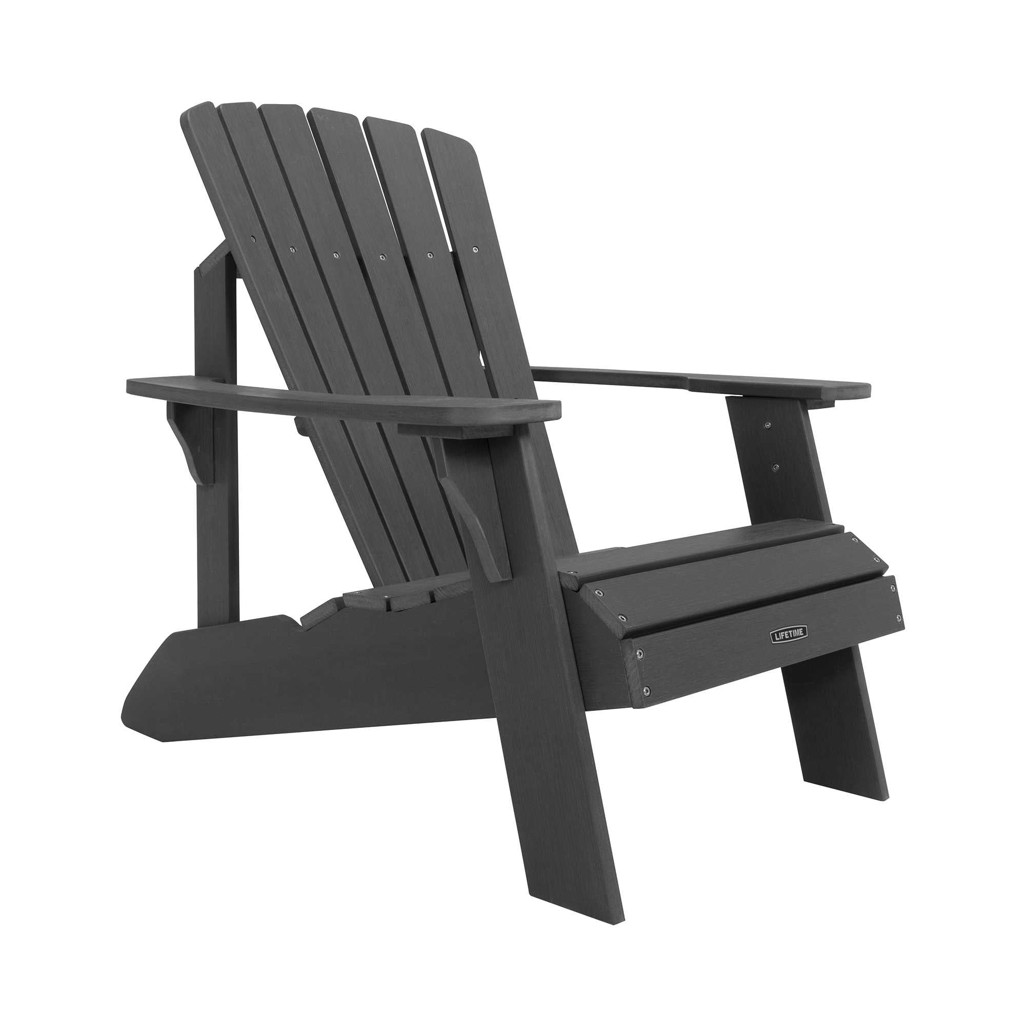 lifetime adirondack wood alternative chair, gray, 60204
