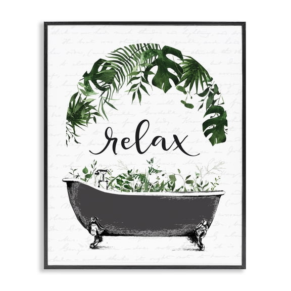 Tropical Bath Relax Black Framed Giclee Art, design by Lettered and Lined