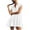 White, variant on WRKEKC Womens Casual Plus Size T-Shirt Dresses, Summer Short Sleeve Dress for Women, Women's Solid Color Lapel Collar Hoodie Patchwork Oversized Short Sleeve Dress
