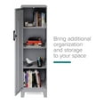 thumbnail image 4 of Space Solutions 53.38 inch High 4 Shelf Storage Locker Cabinet, Welded Metal, Fully Assembled, Vented Door, 3 inch Riser Legs, Silver, 4 of 15