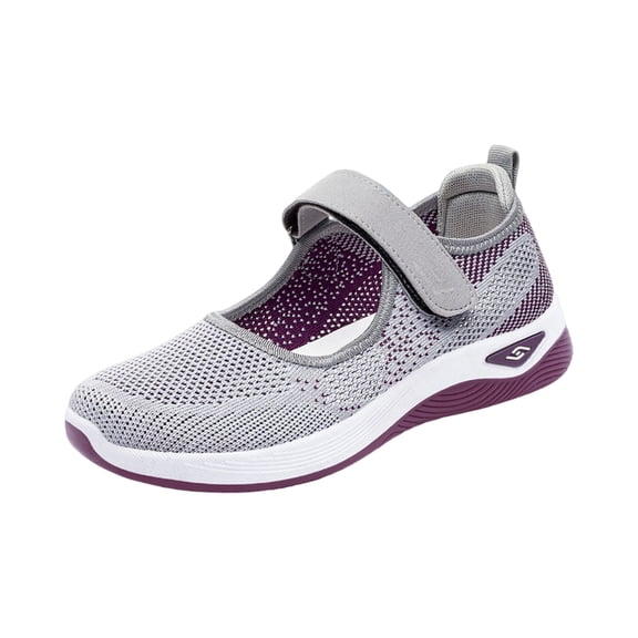 EKVAHL Wide Width Shoes for Women Adjustable Closure Mesh Walking Sneakers Perfect for Tennis Maternity Elderly Workout Travel and Daily Comfort Gray