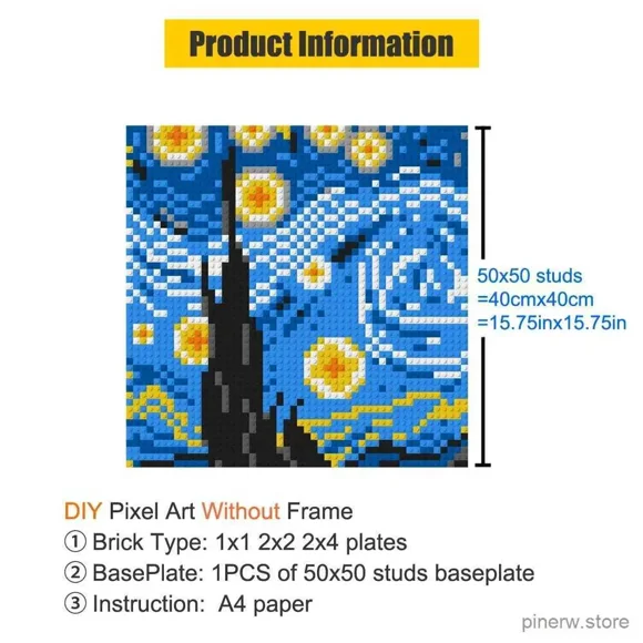 Blocks Handmade Pixel Art DIY Starry Night Pop Building Blocks Mosaic Jigsaw Room Decorative Painting By Numbers Toys Unique Gift