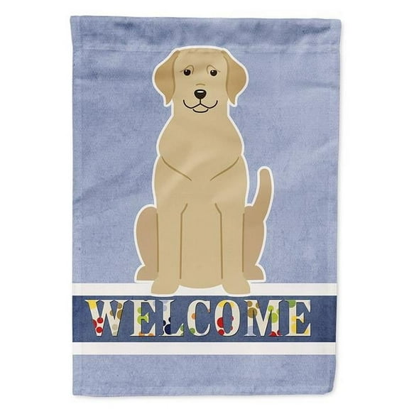 Yellow Labrador Welcome Flag Canvas House Size