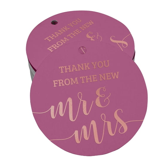 Inkdotpot 50 Pack Thank You From The New Wedding Favor Paper Tags Craft Real Rose Gold Foil Hang Tags