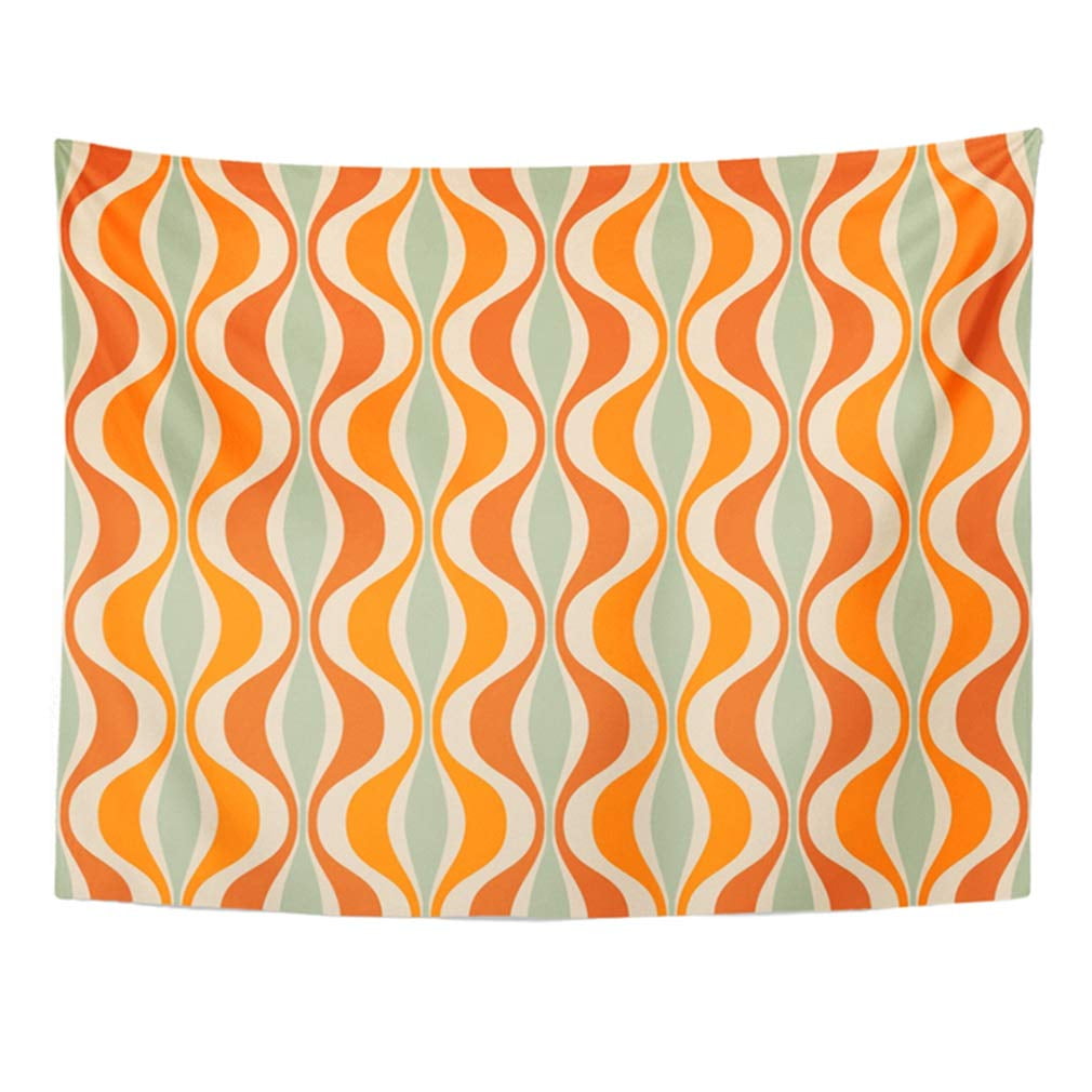 photo Orange 70S Wall Art ufaezu green 1950s retro from the 50s and 60s abstract vintage in sixties style orange 70s wall art hanging tapestry home decor for living room