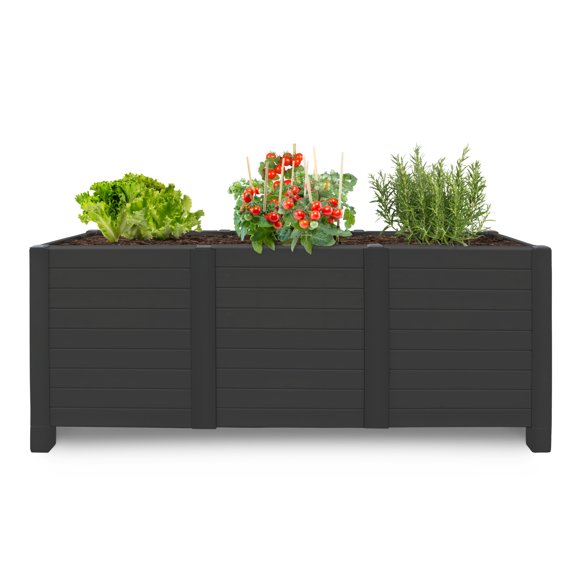 Tierra Verde 17"x48" Raised Garden Trough Black 1PK (8 panels)
