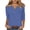 Blue, variant on Women's V Neck 3/4 Sleeve Casual Loose Blouses Solid Basic Tops Curved Hem Pullover, Light Blue XL