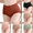 Beige, variant on High Waisted Seamless Tummy Control Underwear for Women Breathable Shapewear Panties Wide Comfort Waistband No Roll Brief, Beige, One Size