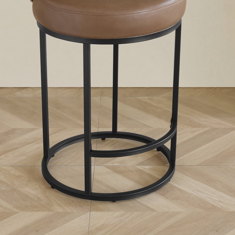 CHITA Upholstered Swivel Counter Bar Stool with Metal Frame and Arched Back