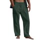thumbnail image 1 of Pantalones Casuales de Color Sólido de Verano de Moda Mezcla de Lino de Poliéster para Hombres, 1 of 9