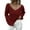 Red, variant on Duoif Sweaters for Women Trendy Women Fashion Solid Color Long Sleeve V Neck Loose Knit Pullover Sweater Women's Sweaters Womens Tops Black L