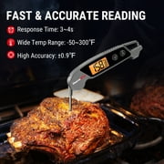 ThermoPro TP603W Digital Meat Thermometer Waterproof Kitchen Food Thermometer with Calibration & Backlight for Oven Oil Fry Candy Thermometer
