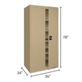 thumbnail image 2 of Sandusky Lee 36"W x 24"D x 78"H 5-Shelf Freestanding Steel Storage Cabinet with Recessed Handle, Tan, 2 of 5