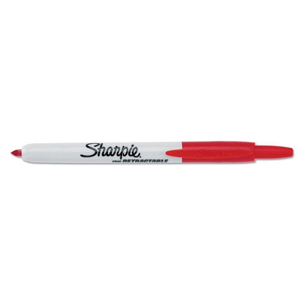 Retractable Permanent Marker, Fine Bullet Tip, Red | Bundle of 2 Dozen