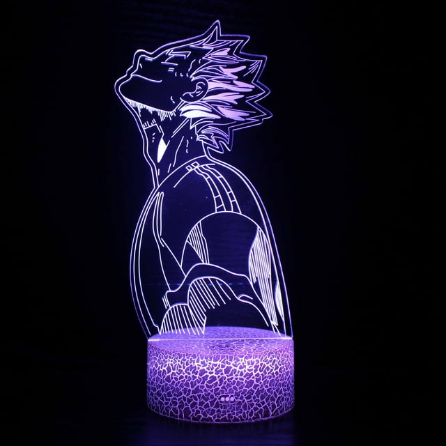 Luz nocturna LED 3D Haikyuus Kotaros Bokutos que cambia de color