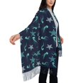 thumbnail image 4 of Sikiie Ice Blue Starfish and Jellyfish Shawl Wraps Big Scarf Tassel Fall Winter Thick Scarf Warm Shawl Women Fall Gifts, 4 of 8
