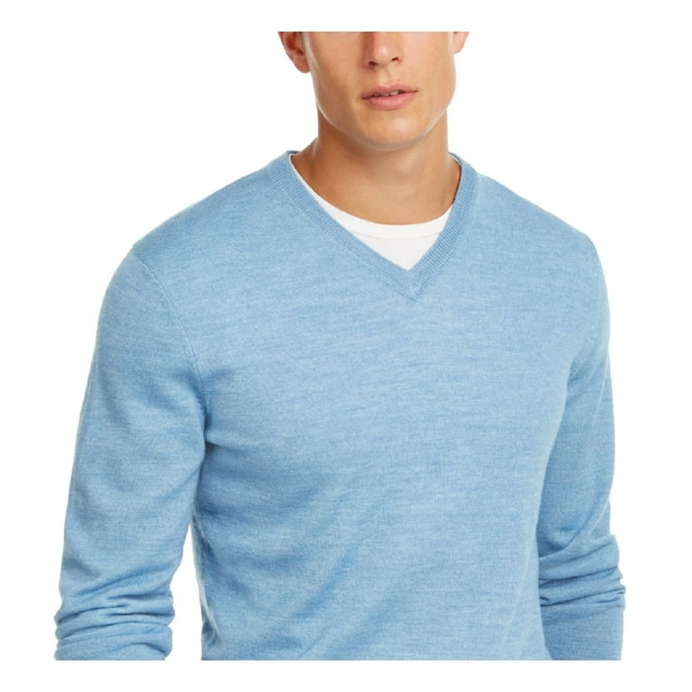 Merino Wool Club Room Sweater Club Room Men's Solid V-Neck Merino