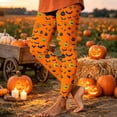 thumbnail image 4 of Yeaiivve Women's Halloween Print Leggings Pumpkin SpiderWeb Bat Graphic Tights Buttery Soft Elastic Waisted Yoga Pants Novelty Cartoon Printed Legging L, 4 of 7