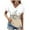 Beige, variant on Fesfesfes T Shirts for Women's V-Neck Fashion Casual Short Sleeve Spring And Summer Top Women's T-Shirts S(US:4)