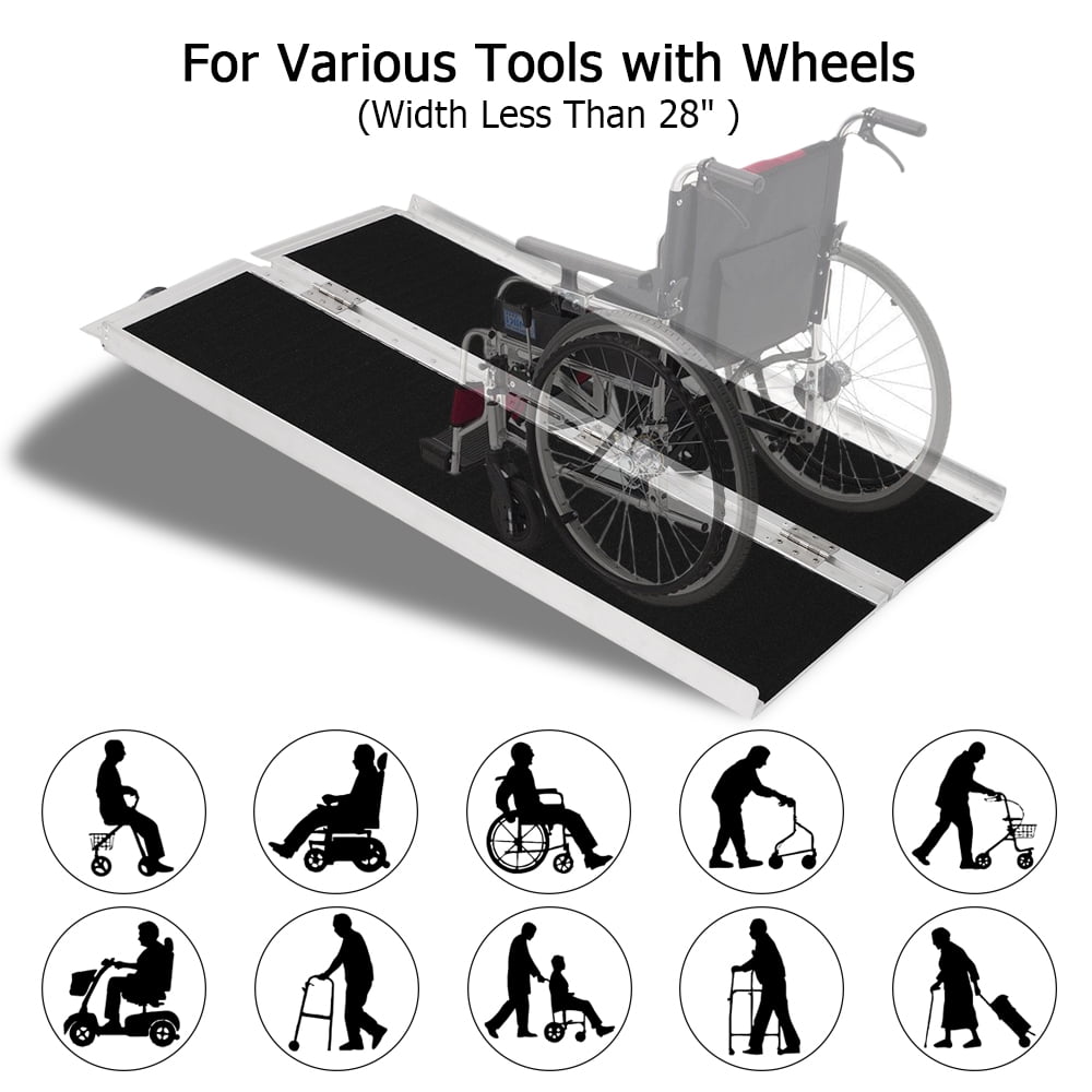 Veryke 4' Wheelchair Ramps, Wheelchair Threshold Ramp for Stairs