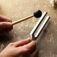 thumbnail image 2 of Tuning Fork with Silicone Hammer and Cleaning Cloth Solfeggio Tuning Fork for DNA Repair Healing and Perfect Healing Musical Instrument, 2 of 7