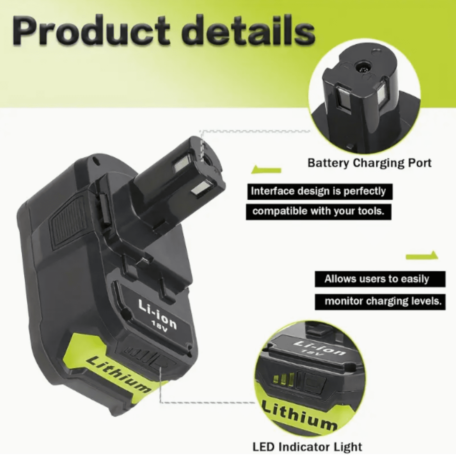 2-Pack Upgrade 18V 5.0Ah Replacement Battery for Ryobi ONE+ Plus 18V Lithium-Ion Battery P102 P104 P105 P106 P108 P107 P109 for Cordless Power Tools