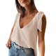 thumbnail image 1 of Blusa sin mangas para mujer, informal, con tirantes y cuello en V, sin espalda, holgada, para fiesta, compras diarias, 1 of 6