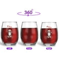 thumbnail image 2 of Merry Christmas Australian Shepherd Santa Hat Xmas Tree Winter Holiday 15oz Stemless Wine Glass Mug Aussie Dog Lover Gifts Wine Glasses Cup - 01013, 2 of 5
