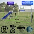 thumbnail image 5 of Sportspower Sierra Vista Outdoor Metal Swing Set with Trapeze, Lifetime Warranty on Blow Molded Slide, and Bonus Anchor Kit, 5 of 8
