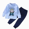 thumbnail image 4 of NOLDARES Baby Boy Clothes 3 6 12 18 24 Months 3T 4T 5T Fall Winter Outfit Embroidery Long Sleeve Romper Pants Set Size:3-4 Y,Blue, 4 of 4
