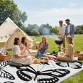 thumbnail image 5 of Kzaei Waterproof Outdoor Rug, 9'x12' Reversible Plastic Camping Area Rugs, Black & White, 5 of 9
