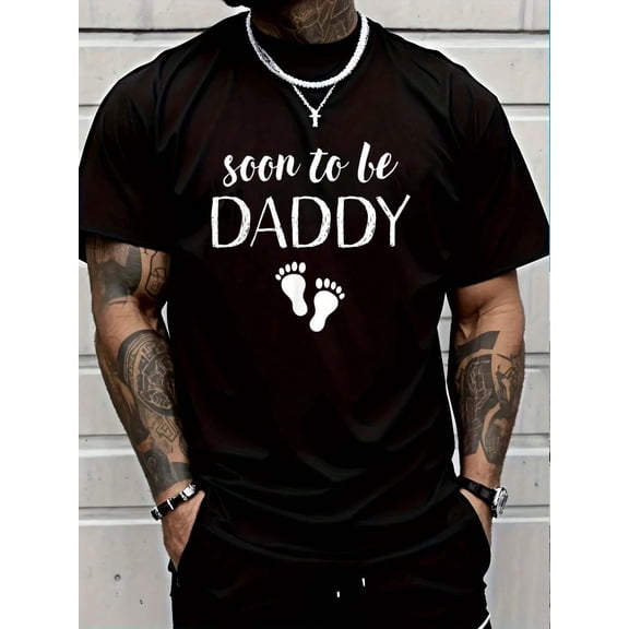 100% Cotton Soon To Be Daddy Funny Pregnancy Announcement Dad T-Shirt Casual Short Sleeve Shirt Women's Men Graphic Tee