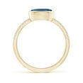 thumbnail image 2 of ANGARA Natural Bezel-Set Oval 1.5 ct London Blue Topaz and Diamond Ring in 14K Yellow Gold for Women (Size-8x6mm) | November Birthstone Jewelry for Women | London Blue Topaz Ring (Ring Size- 10.5), 2 of 10