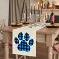 thumbnail image 2 of Table Runners 72 Inches Long Dress Scarves, Cats Pawprints Farmhouse Kitchen/Dining Table Runner, Coffee Tablerunners, Yellow Black Buffalo Plaid Simple Beige 16x72 Inch, 2 of 9