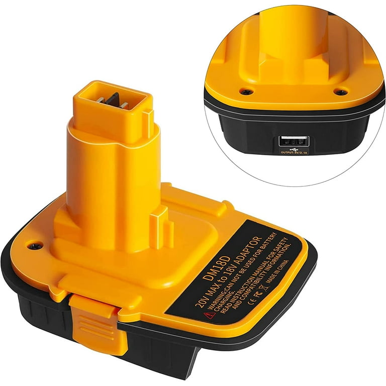 LOOVIU Battery Adapter DM18D with USB Compatible with Dewalt 18V