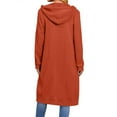 thumbnail image 4 of Dwellite Women's Zip Up Hoodies Oversized Fleece Long Tunic Sweatshirts Casual Fall Jacket Coat with Pockets Orange XL, 4 of 6