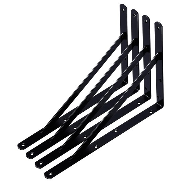 Soportes de estantería NEODROP, 4 unidades, 40 cm, acero negro de alta resistencia